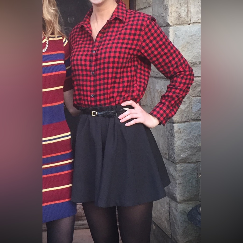 The Impeccable Pig Black High Waisted Skater Mini Skirt Small Flared — image 2 of 6